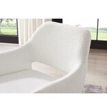 SalesFever Fauteuil met ruguitsparing Bouclé stof wit