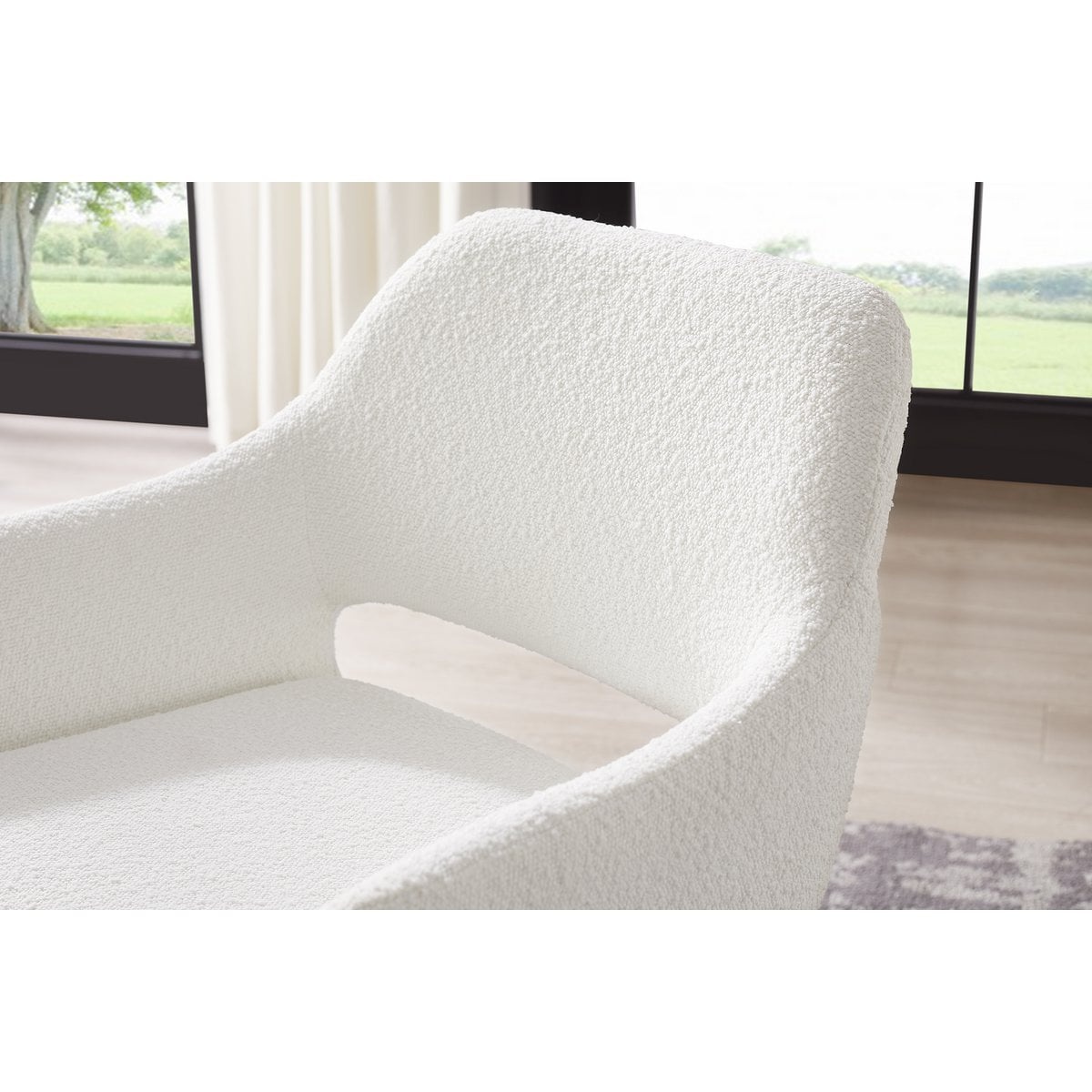 SalesFever Fauteuil met ruguitsparing Bouclé stof wit