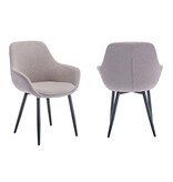 SalesFever Fauteuil Bouclé stof taupe set van 2
