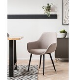 SalesFever Fauteuil Bouclé stof taupe set van 2