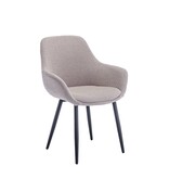 SalesFever Fauteuil Bouclé stof taupe set van 2