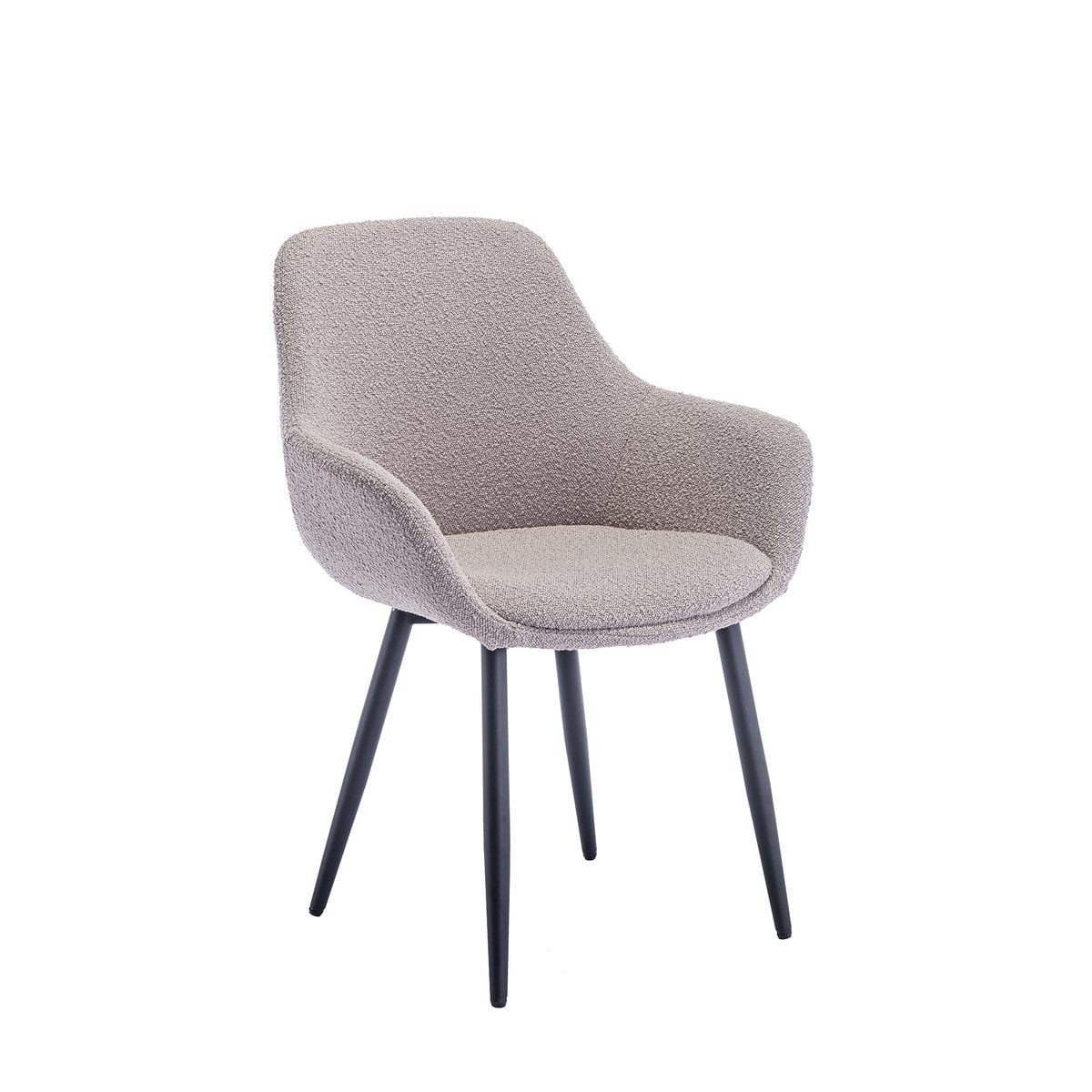 SalesFever Fauteuil Bouclé stof taupe set van 2