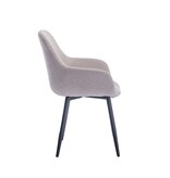SalesFever Fauteuil Bouclé stof taupe set van 2
