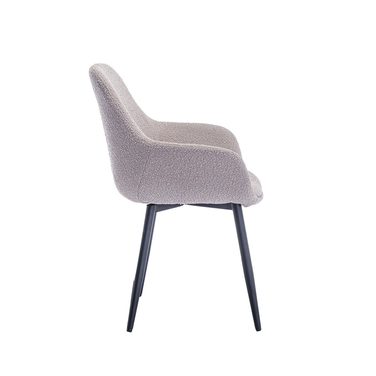 SalesFever Fauteuil Bouclé stof taupe set van 2