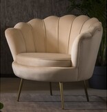 SalesFever Shell fauteuil in beige fluweel
