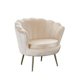 SalesFever Shell fauteuil in beige fluweel