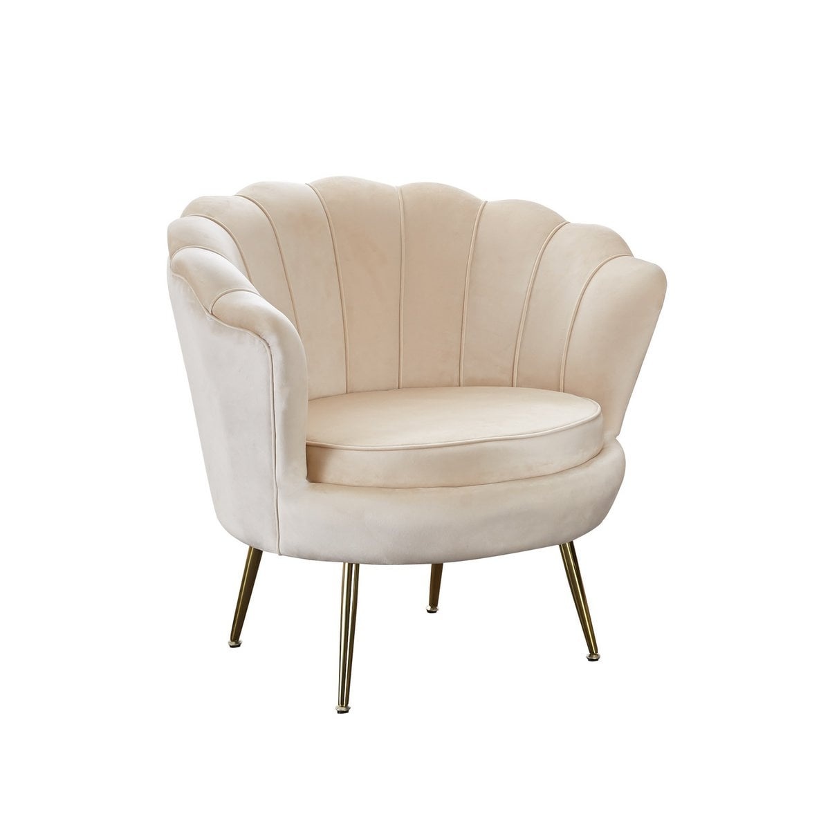 SalesFever Shell fauteuil in beige fluweel