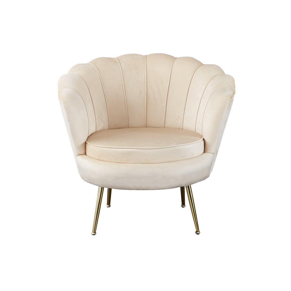 SalesFever Shell fauteuil in beige fluweel