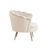 SalesFever Shell fauteuil in beige fluweel