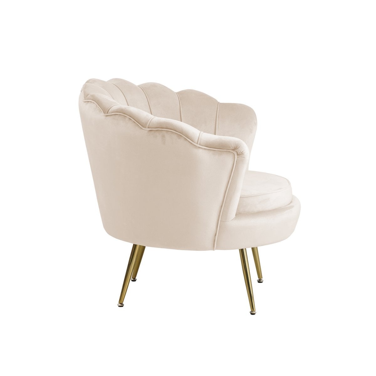 SalesFever Shell fauteuil in beige fluweel