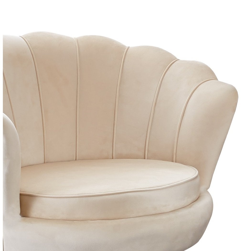 SalesFever Shell fauteuil in beige fluweel