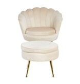 SalesFever Shell fauteuil in beige fluweel
