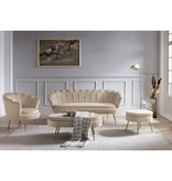 SalesFever Shell fauteuil in beige fluweel