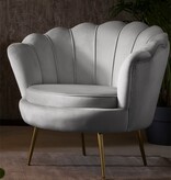 SalesFever Fluwelen schelp fauteuil in lichtgrijs