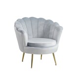 SalesFever Fluwelen schelp fauteuil in lichtgrijs