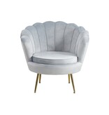 SalesFever Fluwelen schelp fauteuil in lichtgrijs