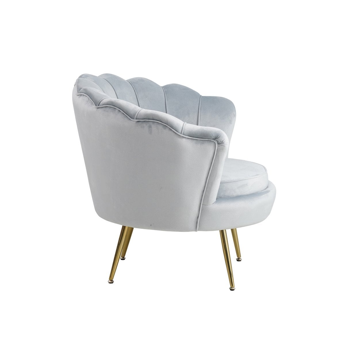 SalesFever Fluwelen schelp fauteuil in lichtgrijs