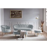 SalesFever Fluwelen schelp fauteuil in lichtgrijs