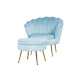 SalesFever Fluwelen schelp fauteuil in lichtgrijs