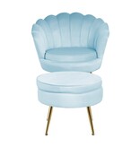 SalesFever Fluwelen schelp fauteuil in lichtgrijs