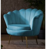 SalesFever Fluwelen schelp fauteuil blauw