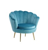 SalesFever Fluwelen schelp fauteuil blauw