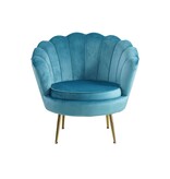 SalesFever Fluwelen schelp fauteuil blauw