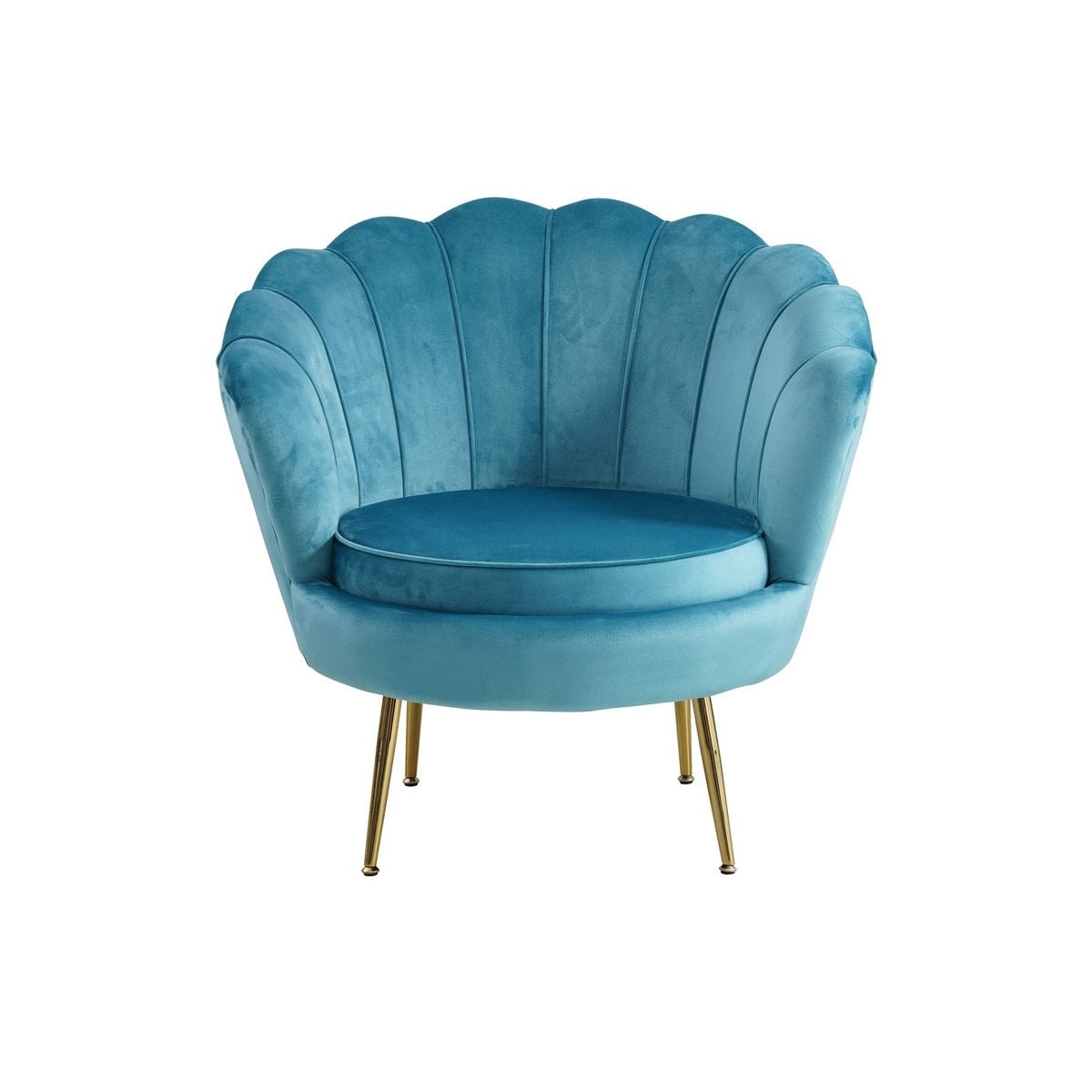 SalesFever Fluwelen schelp fauteuil blauw