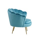 SalesFever Fluwelen schelp fauteuil blauw