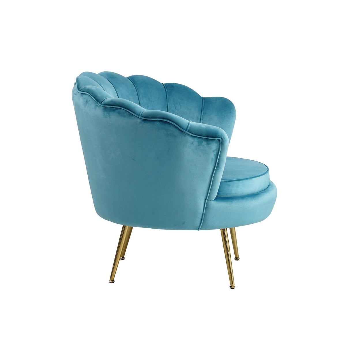 SalesFever Fluwelen schelp fauteuil blauw