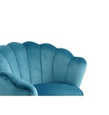 SalesFever Fluwelen schelp fauteuil blauw
