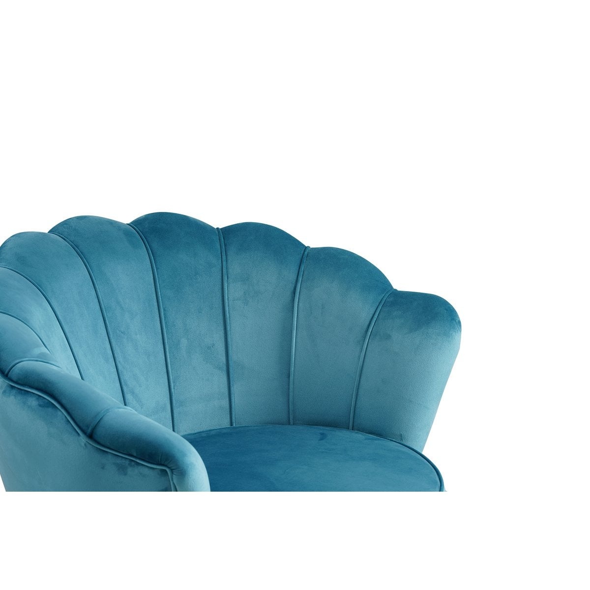 SalesFever Fluwelen schelp fauteuil blauw