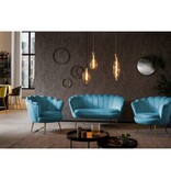 SalesFever Fluwelen schelp fauteuil blauw