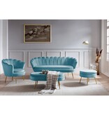SalesFever Fluwelen schelp fauteuil blauw
