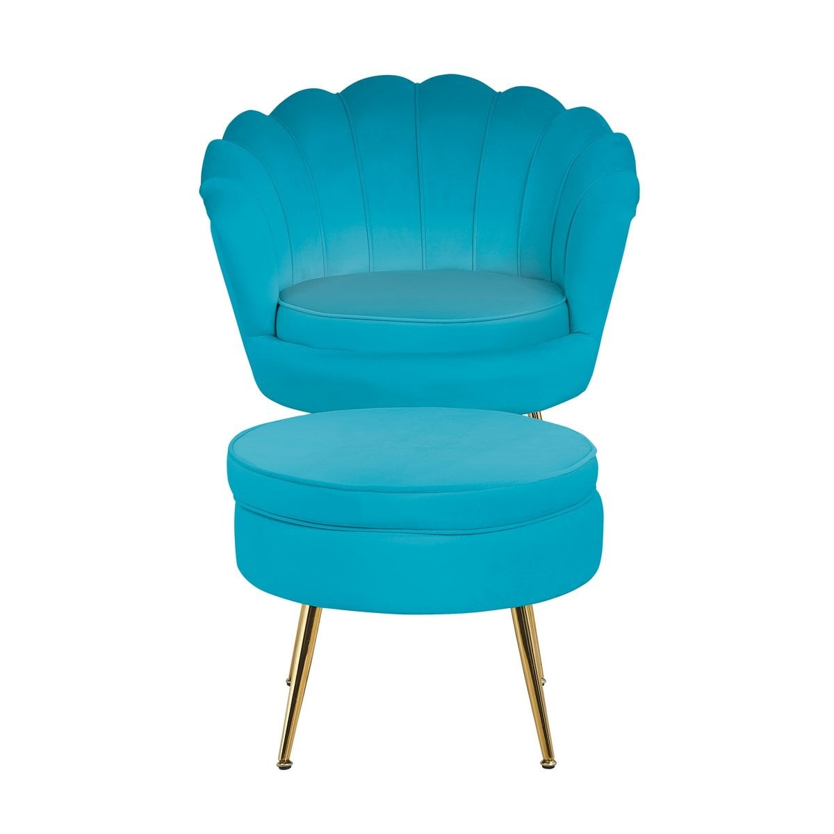 SalesFever Fluwelen schelp fauteuil blauw