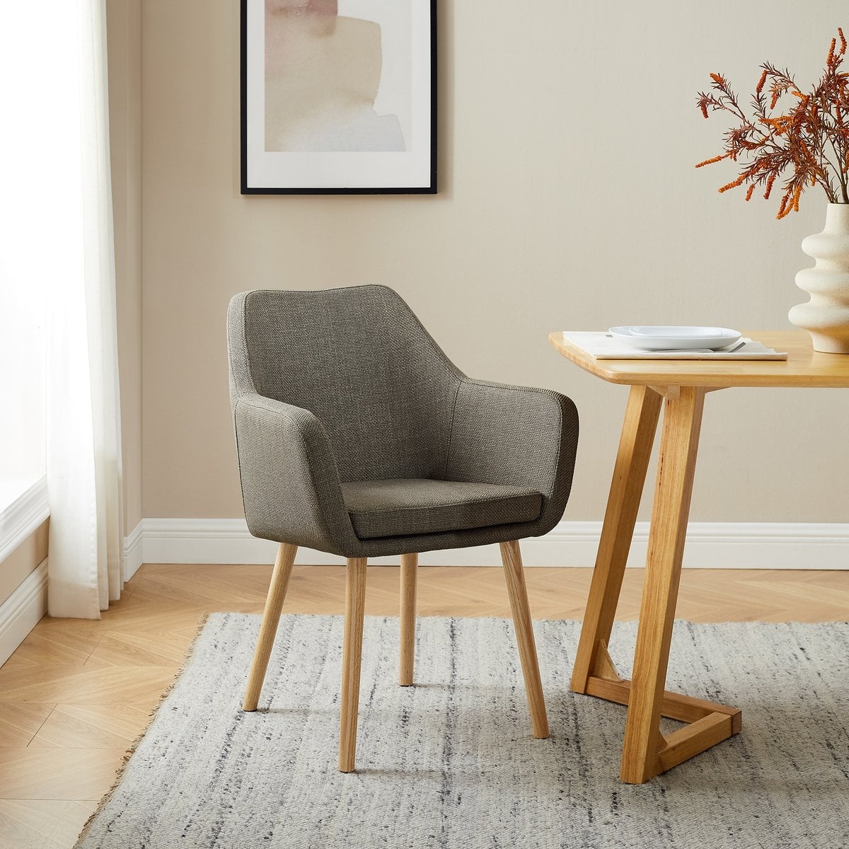 SalesFever Fauteuil in bruine structuurstof