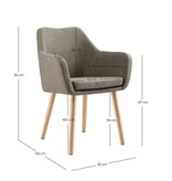 SalesFever Fauteuil in bruine structuurstof
