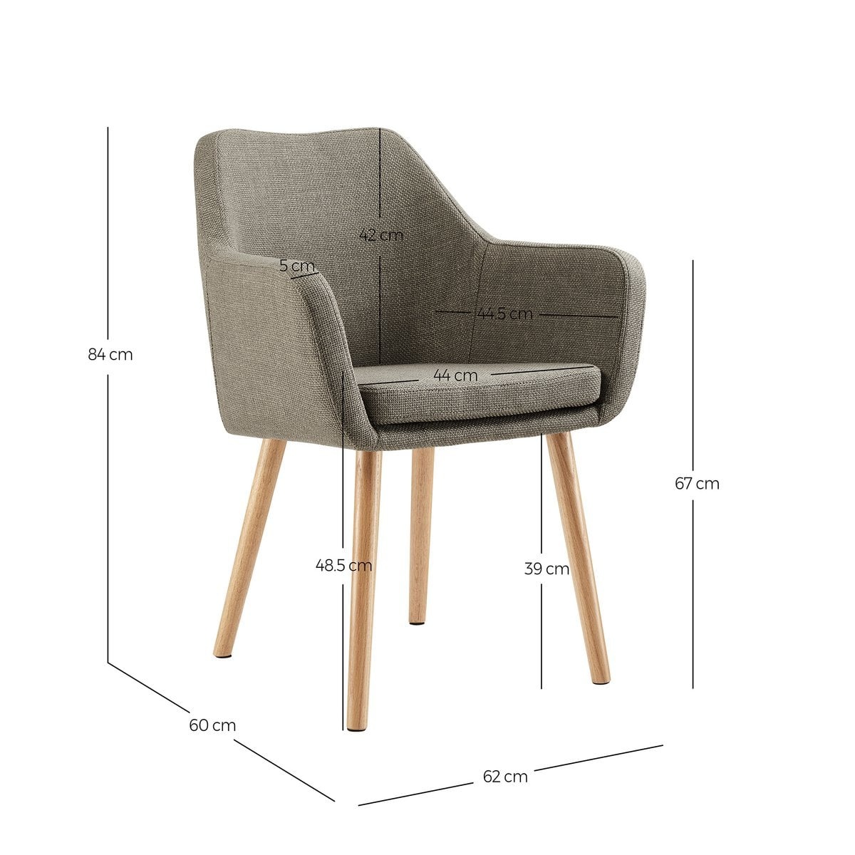 SalesFever Fauteuil in bruine structuurstof
