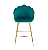 SalesFever Set van 2 Shell Design Velvet Barkrukken Groen
