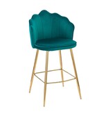SalesFever Set van 2 Shell Design Velvet Barkrukken Groen