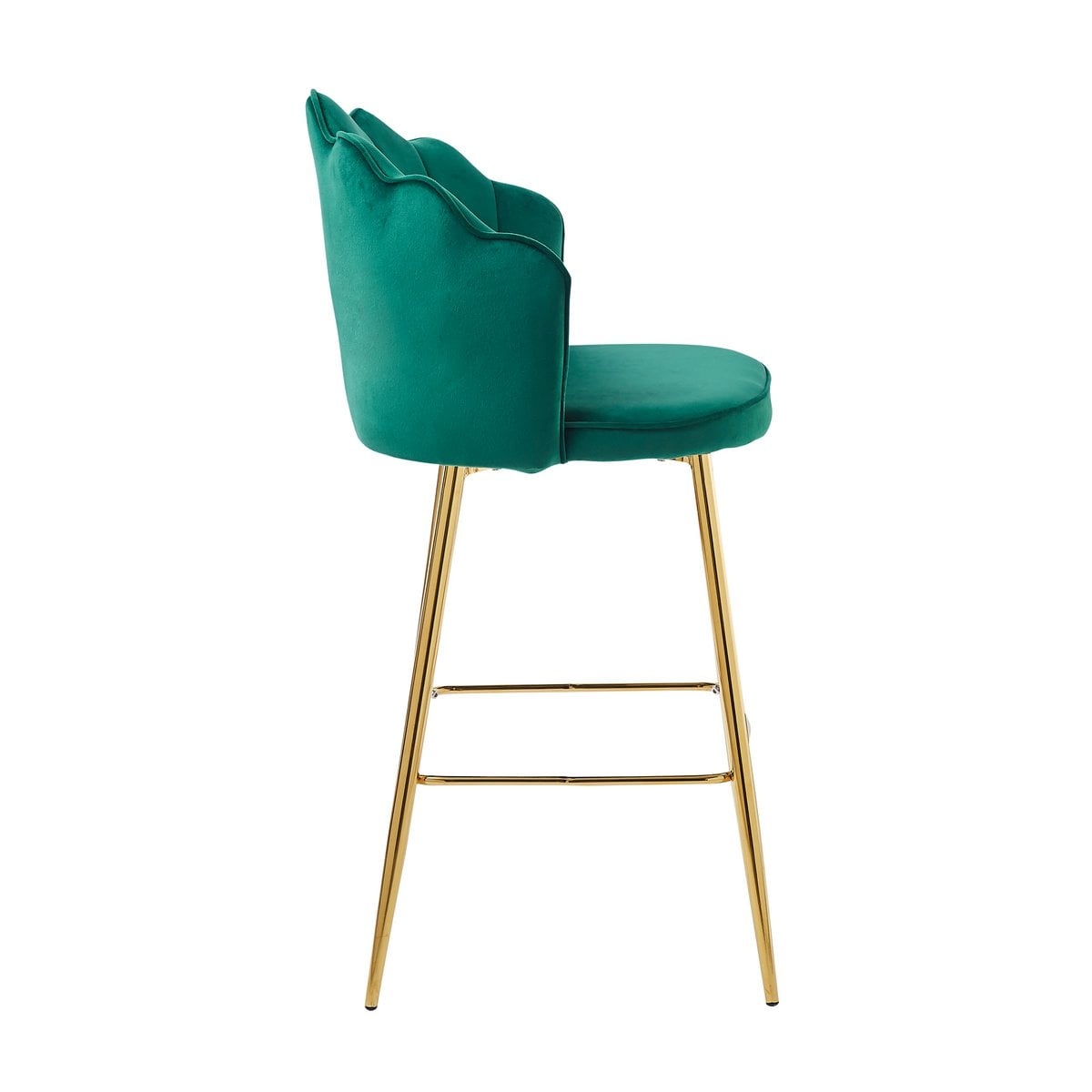 SalesFever Set van 2 Shell Design Velvet Barkrukken Groen