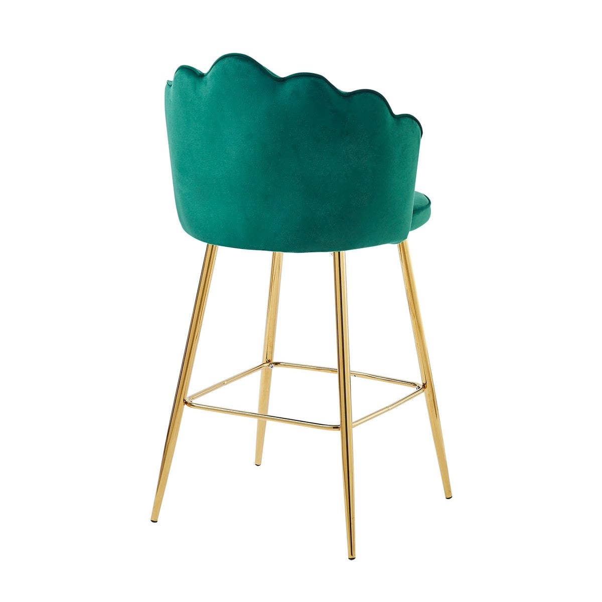 SalesFever Set van 2 Shell Design Velvet Barkrukken Groen