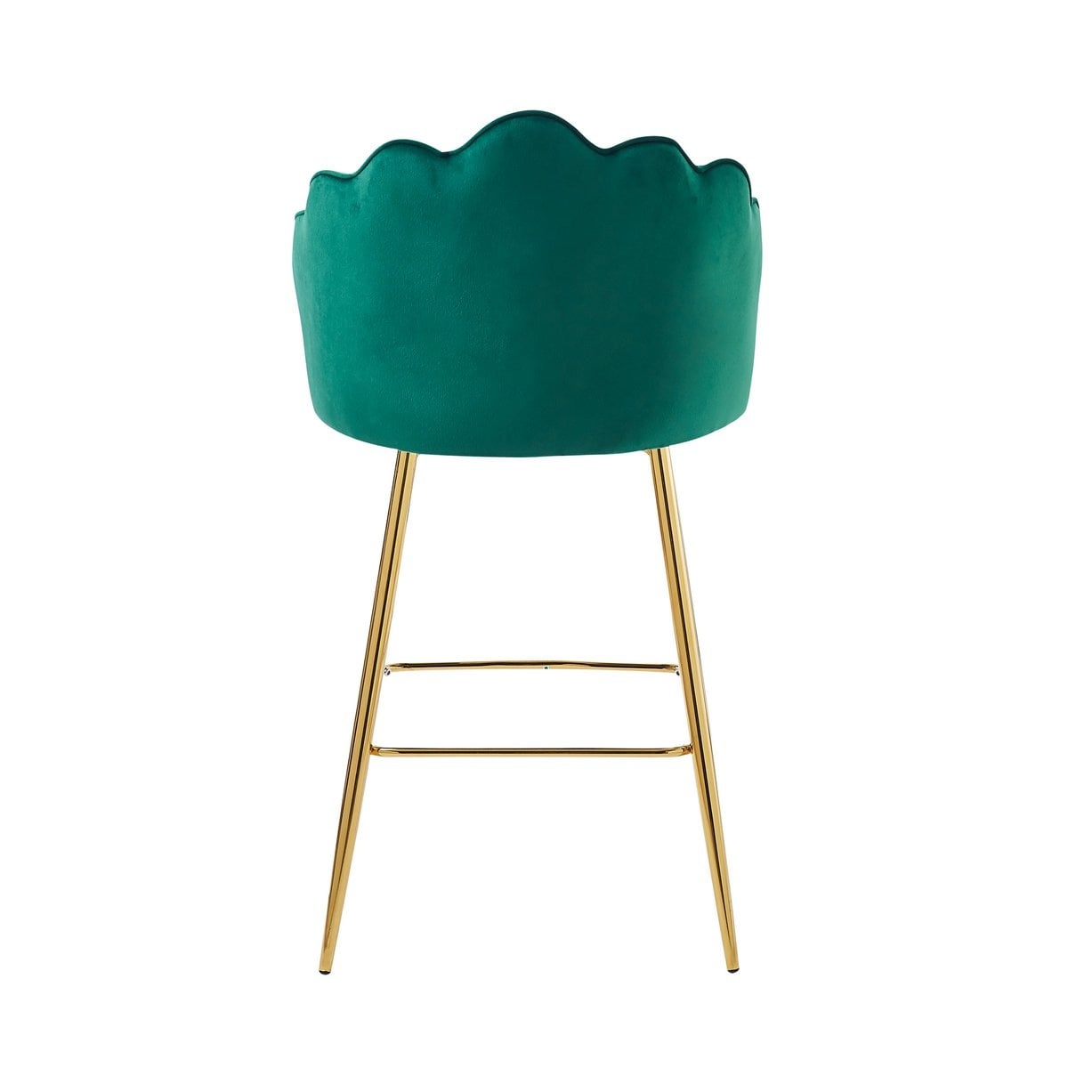 SalesFever Set van 2 Shell Design Velvet Barkrukken Groen