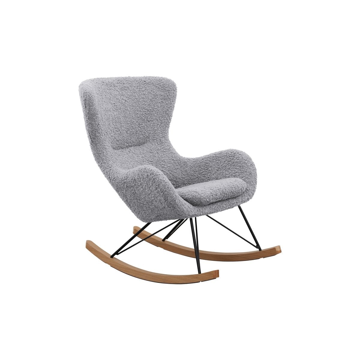 SalesFever Schommelstoel teddybont lichtgrijs