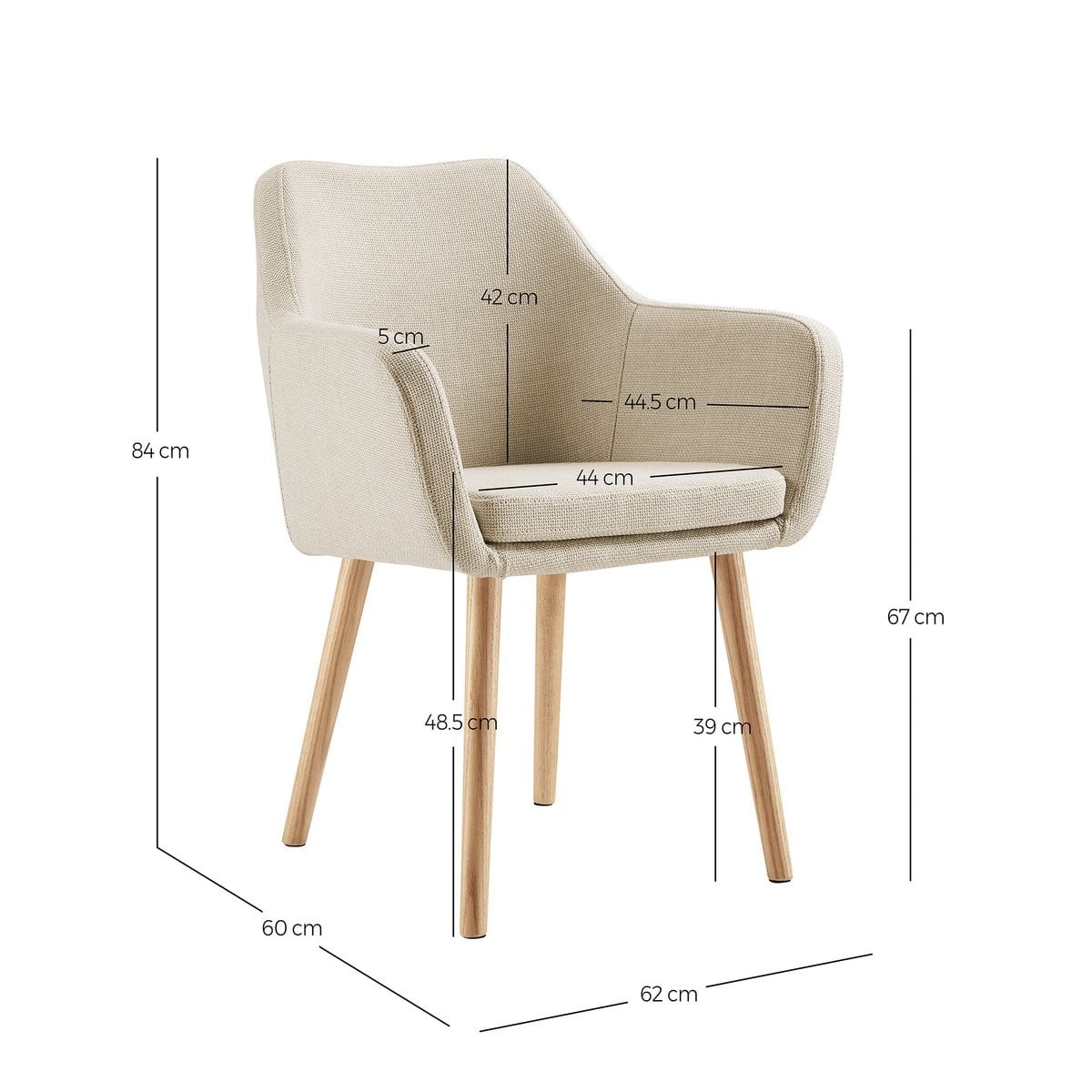 SalesFever Fauteuil structuurstof beige