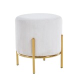 SalesFever Gestoffeerde kruk Ø35 cm koordoptiek beige