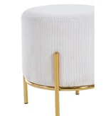 SalesFever Gestoffeerde kruk Ø35 cm koordoptiek beige