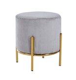 SalesFever Gestoffeerde kruk Ø35 cm corduroy look lichtgrijs