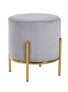 SalesFever Gestoffeerde kruk Ø35 cm corduroy look lichtgrijs