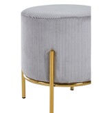SalesFever Gestoffeerde kruk Ø35 cm corduroy look lichtgrijs